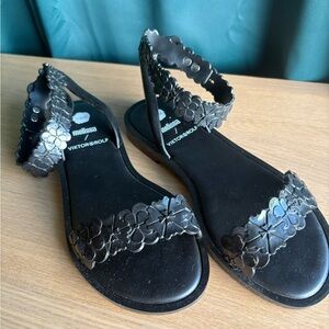 Melissa Viktor & Rolf Black Floral Sandals
